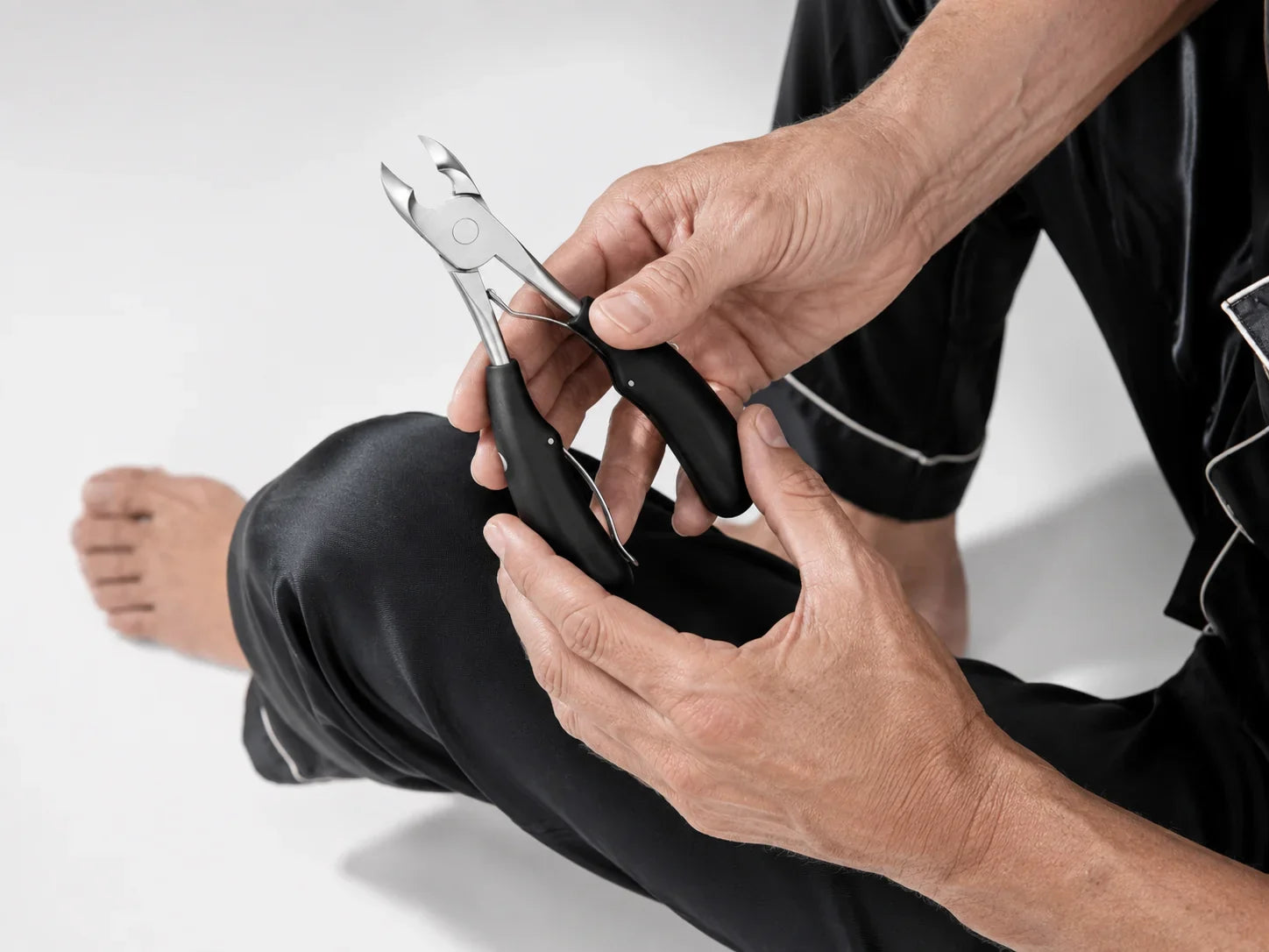 Fußnagelknipser für Senioren, dicke Fußnägel, eingewachsene Zehennägel, robuste, große, schräg angeschnittene Nagelknipser, aufgerüsteter schräger Nagelzange | DRMODE