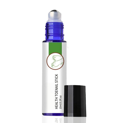 Blue and white nail treatment stick for targeted toenail care, with cap removed